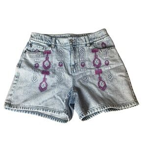 INC International Concepts Embroidered High Rise denim shorts with Sz 8/29​​​​